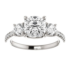 Cushion cut Moissanite Engagement Ring