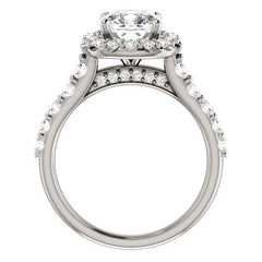 Cushion Cut Halo Cathedral Engagement Ring