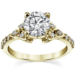 Celtic Knot Round Brilliant Moissanite Engagement Ring