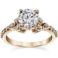 Celtic Knot Round Brilliant Moissanite Engagement Ring