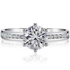 Moissanite Engagement Ring, 0.27ct Channel Set