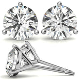 3-Prong Round Moissanite Martini Stud Earrings
