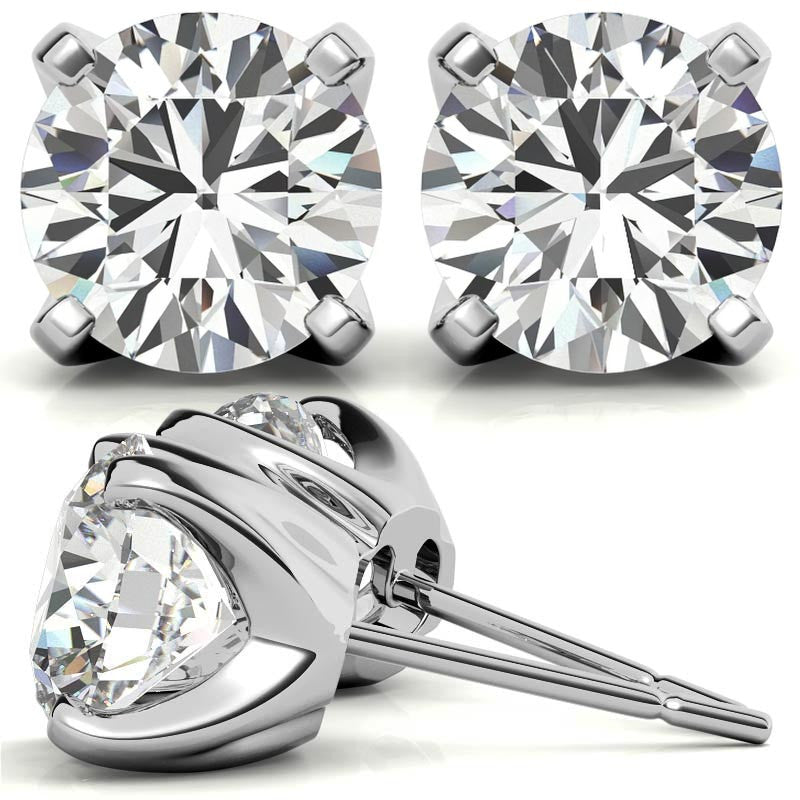 Solstice Round Moissanite Stud Earrings