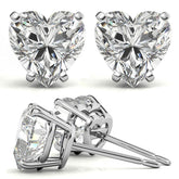 Heart Moissanite Basket Stud Earrings