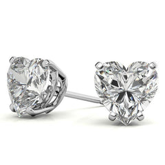 Heart Moissanite Basket Stud Earrings