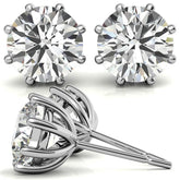 Octet 8-Prong Round Moissanite Stud Earrings