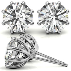 Octet 8-Prong Round Moissanite Stud Earrings