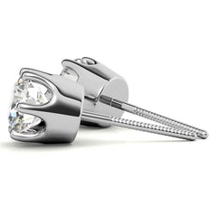 Crown 6-Prong Round Moissanite Stud Earrings