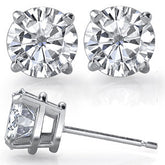 Classic Round Moissanite 4-Prong Stud Earrings