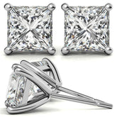 4-Prong Martini Princess Moissanite Stud Earrings