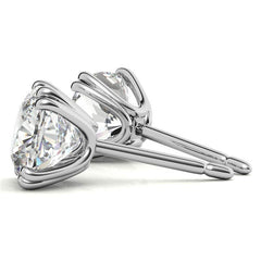 Double-Prong Cushion Moissanite Stud Earrings