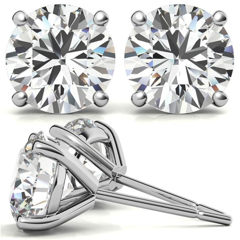4-Prong Round Martini Moissanite Stud Earrings