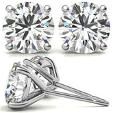 4-Prong Round Martini Moissanite Stud Earrings