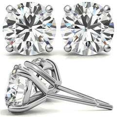 4-Prong Round Martini Moissanite Stud Earrings