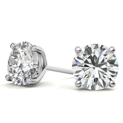 4-Prong Round Martini Moissanite Stud Earrings
