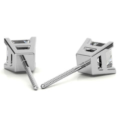 Princess Moissanite V-Prong Stud Earrings