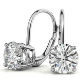 Round Moissanite Basket Leverback Earrings