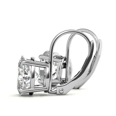 Oval Moissanite Basket Leverback Earrings