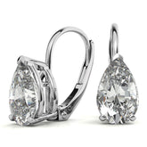 Pear Moissanite Basket Leverback Earrings
