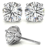 4-Prong Round Moissanite Stud Earrings