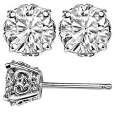 Scroll Butterfly Style Cushion Moissanite Stud Earrings
