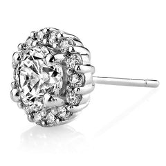 Round Moissanite Halo Earrings