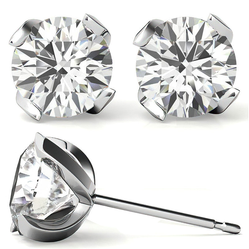 4-Prong Twisted Prong Moissanite Stud Earrings