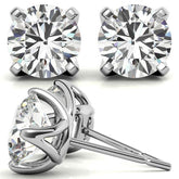 4 Prong Trellis Style Moissanite Stud Earrings
