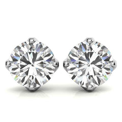 4 Prong Trellis Style Moissanite Stud Earrings