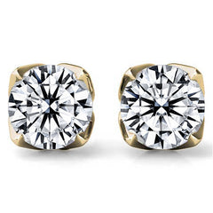 Tulip Style Round Brilliant Moissanite Stud Earrings