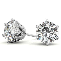 6-Prong Crown Moissanite Stud Earrings