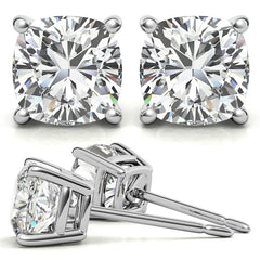 Cushion Moissanite Stud Earrings