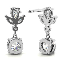 Unique Multi-Stone Moissanite Drop Earrings