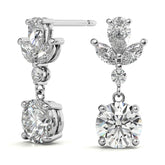 Unique Multi-Stone Moissanite Drop Earrings