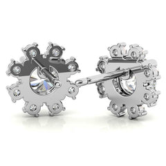 Round Cluster Style Moissanite Stud Earrings