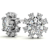 Round Cluster Style Moissanite Stud Earrings