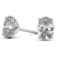 4-prong Oval Martini Moissanite Stud Earrings