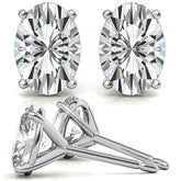 4-prong Oval Martini Moissanite Stud Earrings
