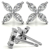Marquise cut Moissanite Stud Earrings