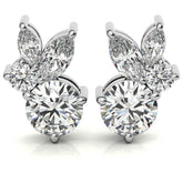 0.77tcw Round and Marquise Accented Moissanite Stud Earrings