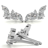 Marquise and Round Moissanite Stud Earrings