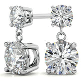 Round Basket Moissanite Drop Earrings