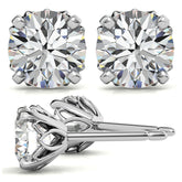 Round Petal Inspired Moissanite Stud Earrings