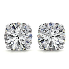 Round Petal Inspired Moissanite Stud Earrings