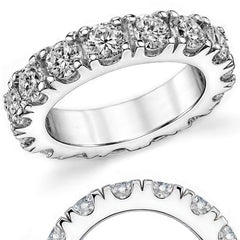 4.5mm Moissanite Round 4-Prong Eternity Ring