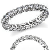2.5mm Moissanite Round 4-Prong Eternity Ring
