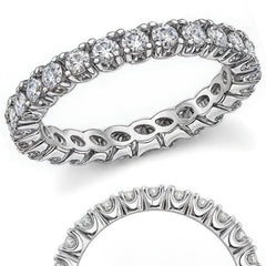 2.5mm Moissanite Round 4-Prong Eternity Ring