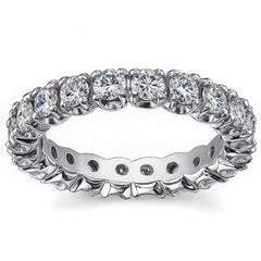 3.0mm Moissanite Round 4-Prong Eternity Ring