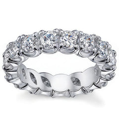 4.0mm Moissanite Round 4-Prong Eternity Ring