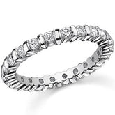 2.5mm Moissanite Round Bar Eternity Ring